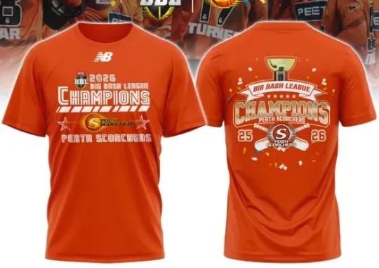 Discover Perth1 Scorcheer Big Bash League Champions 2026 T-Shirt Gift For Fans