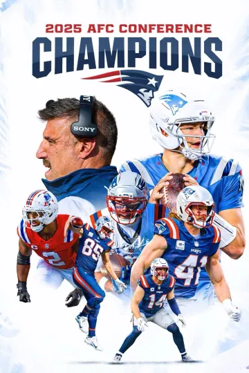 Discover AFC Champions 12x8 Metal Poster New England Patriots Boston Pats Vrabel 2025