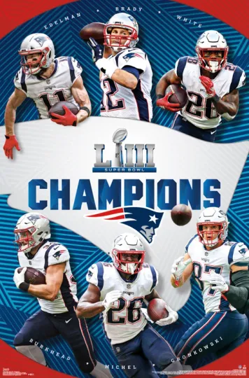 New England Patriots 2019 Super Bowl LIII Champions Poster