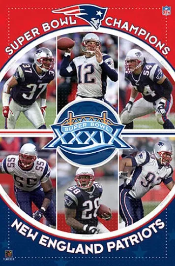 Discover New England Patriots Super Bowl XXXIX Champions Vintage Poster