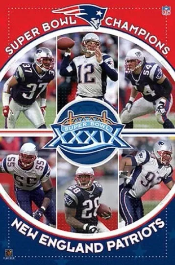 Discover New England Patriots Super Bowl XXXIX Champions Vertical Poster