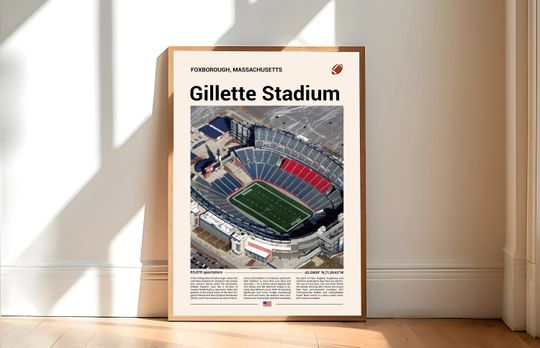 Discover Gillette Stadium Poster, New England Patriots Poster Print, football Stadium Poster, Sports Poster