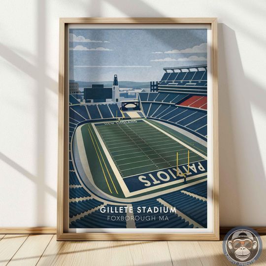 Discover Gillette Stadium Poster New England Football Stadium Wall Art, Foxborough Print