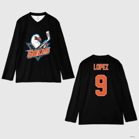 Discover Personalized San Diego Gulls Hockey Shirt All Black Hockey