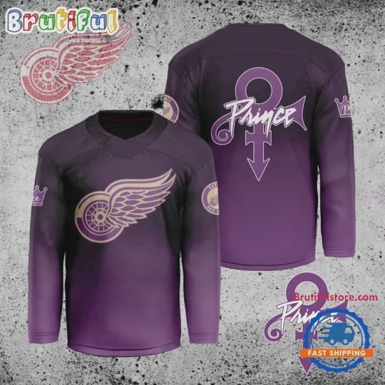 Discover Personalized Detroit Red Wings Prince Night Hockey Shirt Printed Unisex