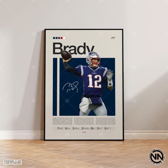 Discover Tom Brady Poster, New England Patriots Print, football Poster, Sports Poster, Football Poster