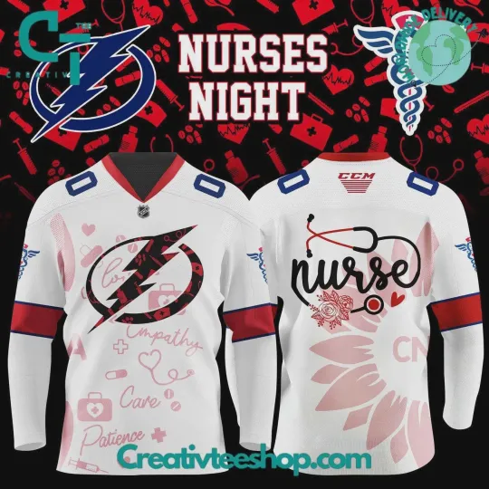 Discover Personalized Tampa Bay Lightning x Nurses Night 2025 Hockey Shirt Fullsize