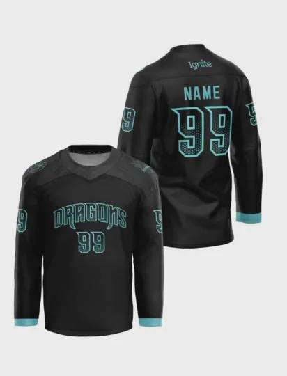 Discover Personalized Columbus Riverdragons 2025-26 Black Alternate Hockey Shirt Fullsize