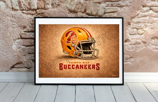 Tampa Bay Buccaneers  Helmet  Poster Print Art