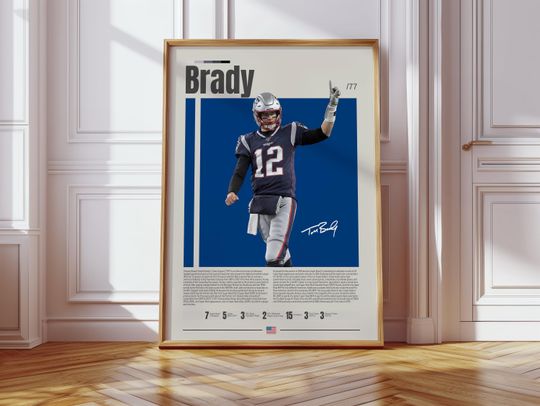 Discover Tom Brady Poster, New England Patriots Print, football Poster, Sports Poster
