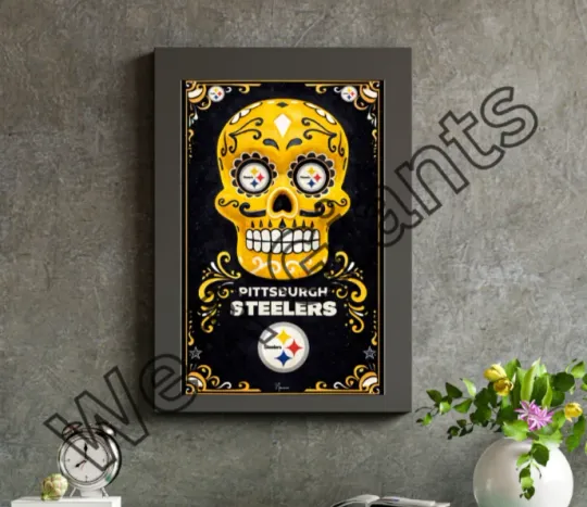 Discover Pittsburgh Sugar Skull Poster Wall Art Fan Decor