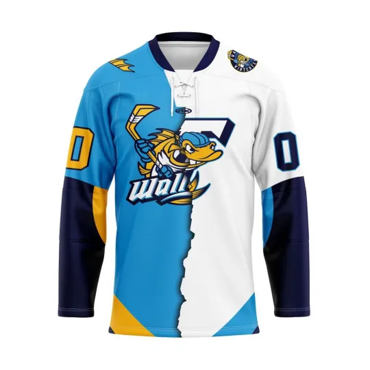 Personalized Toledo Walleye Mix Design Lace Hockey Jersey for Men