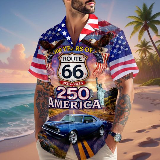 Discover Custom America 250th Anniversary Hawaii Shirt, 100 Years Celebration Button Up, Patriotic 1776-2026 Eagle Shirt, Personalized Gift