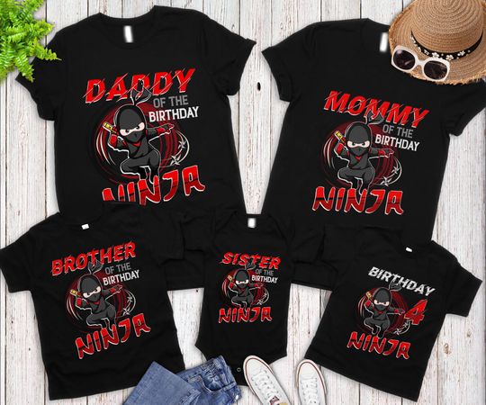 Discover Family Ninja Birthday Shirts: Karate Theme Party