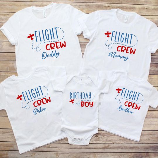 Discover Airplane Birthday Family Shirts: Flight Crew Party