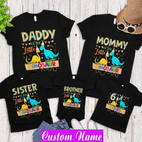 Discover Matching Family Dinosaur Birthday Shirts: Custom 3rd Birthday