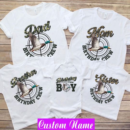 Discover Duck Hunting Birthday Shirt: Matching Family Birthday Crew