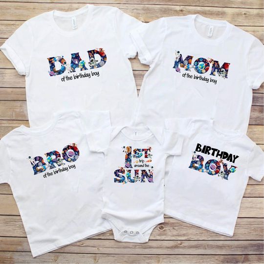 Discover Outer Space First Birthday Shirt: 1st Trip Around the Sun