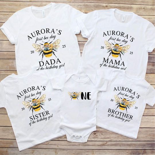 Discover First Bee Day First Birthday Shirt Bee Theme Birthday Girl 1st Birthday Bumble Bee Mama Dada Shirt Bee First Birthday Matching Family Shirt