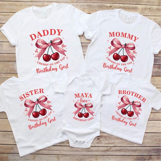 Discover Pink Bow First Birthday Girl Outfit: Matching Mom & Baby T-Shirts