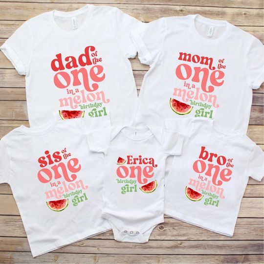 Discover One In A Melon First Birthday Shirt: Watermelon Family Matching