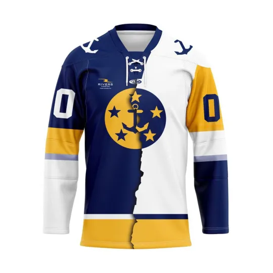 Discover Personalized Norfolk Admirals Mix Design Lace Hockey Shirt Men's Fan Gear Gift