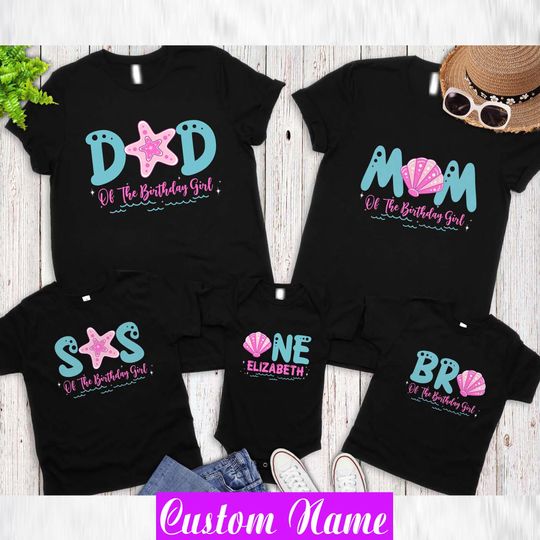 Discover Mermaid Birthday Family Shirts: Under The Sea Party T-Shirt