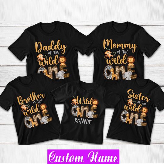 Discover Wild One Birthday Shirt: Matching Family Safari Outfit