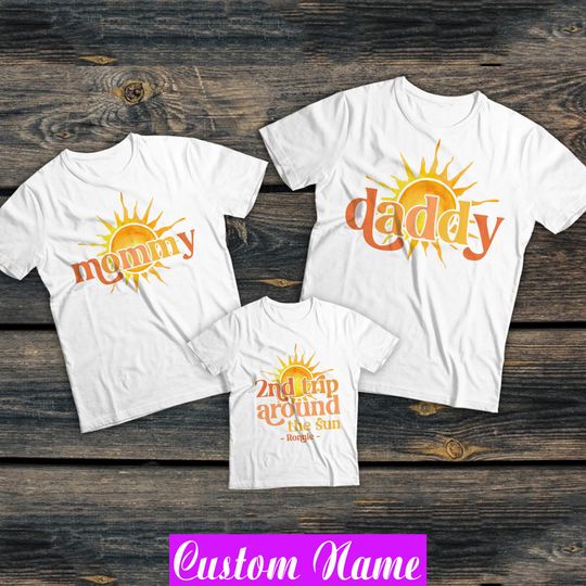 Discover Custom First Trip Around The Sun Birthday Shirt: Matching Family Tees