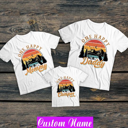 Discover One Happy Camper 1st Birthday Shirt: Family Camping Tees