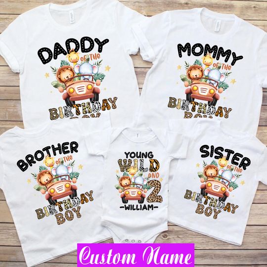Discover Wild One Birthday Safari Family Matching Shirts