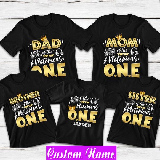 Discover Notorious One Birthday Family Shirts: Personalized Matching Tees