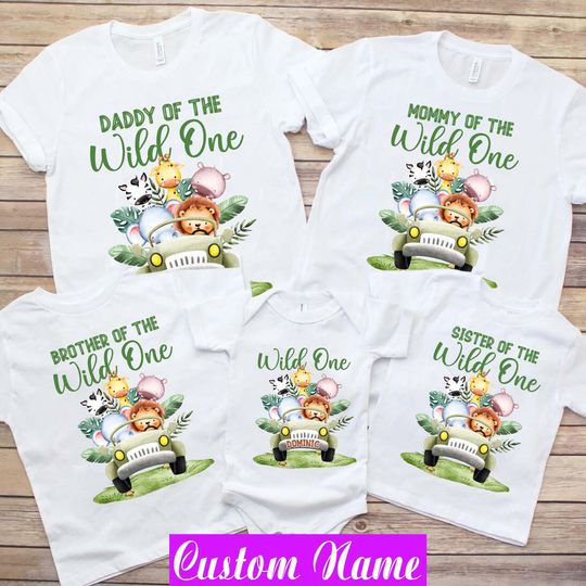 Discover Family Wild One Birthday Shirt: Safari 1st Birthday