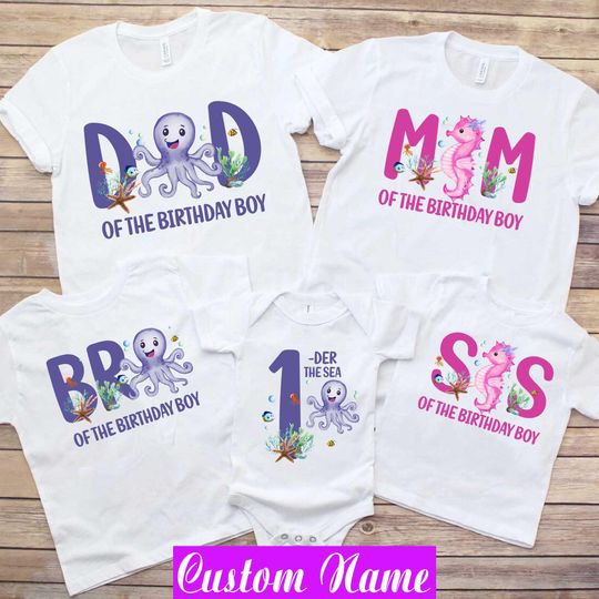 Discover Oneder The Sea Birthday Matching Shirts: Family 1st Birthday