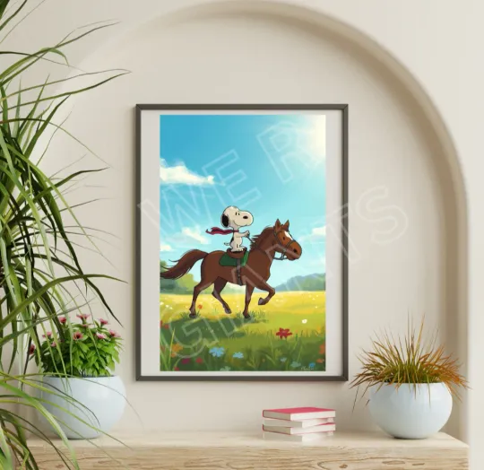 Discover Snooppy 2026 Year of the Horse Art Print
