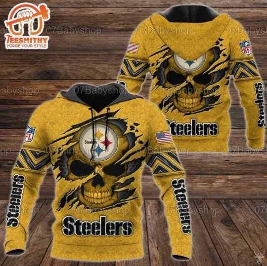 Discover Steeler Skull 3D All Over Print 3D Hoodie Gift For Valentine