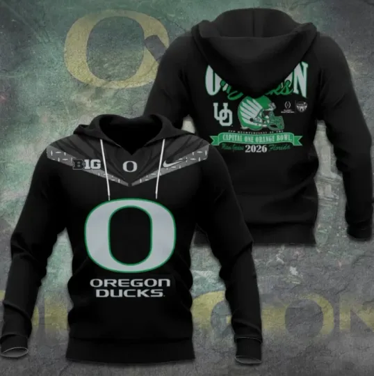 Discover Duck Football Capital One Orange Bowl 2026 3D Hoodie Gift For Valentine