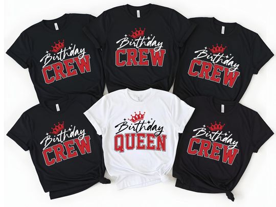 Discover Birthday Queen Shirt, Birthday Crew Matching Shirts, Party Group Tees, Birthday Trip Outfits, Birthday Squad Shirts, Crown Birthday Shirt