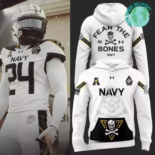 Discover Navy Midshipmen Rivalry Fear The Bones Performance Hoodie 3D GLC057550