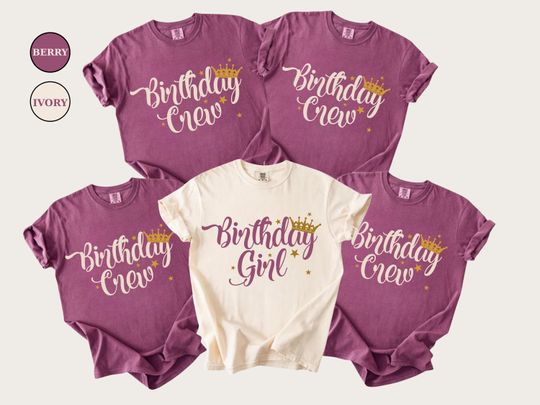 Discover Comfort Colors Birthday Crew Shirts, Bday Group Tees, Girls Party Tops