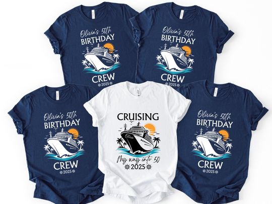 Discover Custom 50th Birthday Cruise Shirts: Matching Family Vacation Tees