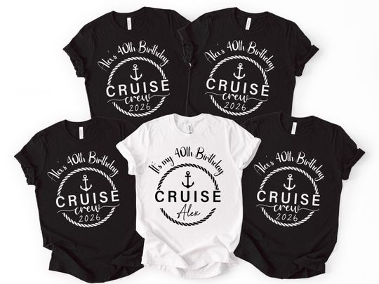 Discover Custom 40th Birthday Cruise T-Shirts, Matching Family Vacation Tops