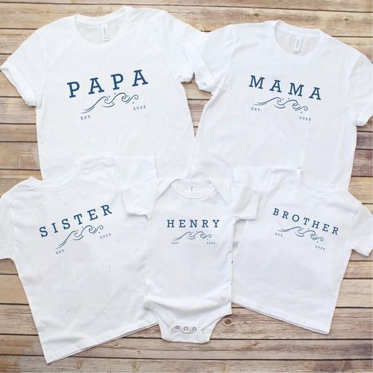 Discover Surf Birthday Outfit T-Shirt: Ocean Wave Tee, Family Surfer