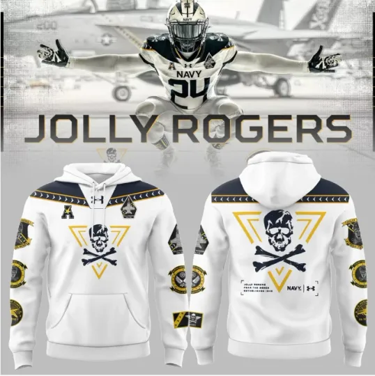 Discover Limited Edition 2024 Navy Football White Hoodie 3D Gift For Valentine