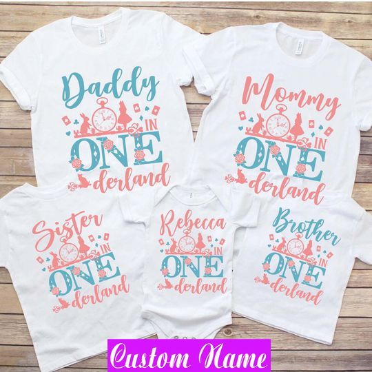 Discover Alice ONEderland Birthday Shirts: Mad Hatter Family Tees