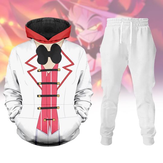 Discover Hazbin Hotel Lucifer Morningstar Hoodie, Lucifer Magne Bootleg Rap Jogger, Hazbin Anime Shirt Pants Set