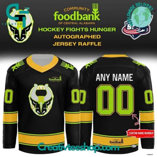 Discover Personalize Birmingham Bulls “Hockey Fights Hunger” Hockey Jersey