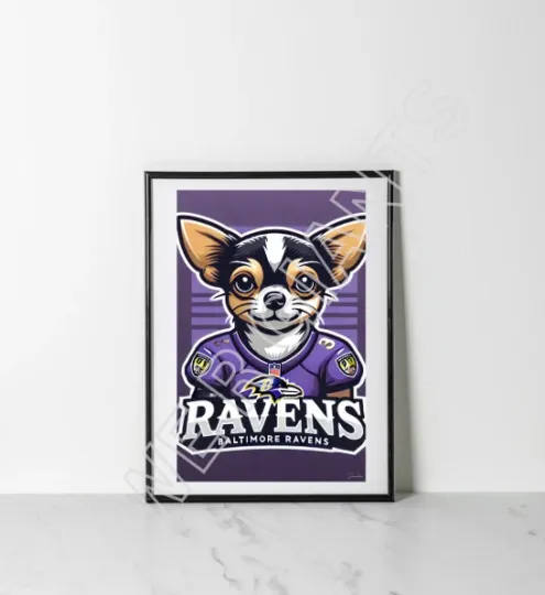 Discover Baltimore Chihuahua Dog 11x17 Art Poster (football x Chihuahua Collection)