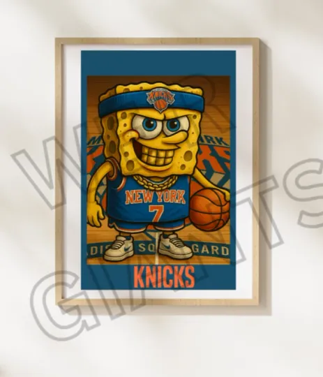 New York Sponge Bob Poster 11x17 Classic Print New York Knick Poster