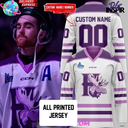 Discover Personalize Halifax Mooseheads Fight Cancer 2025 Hockey Shirt